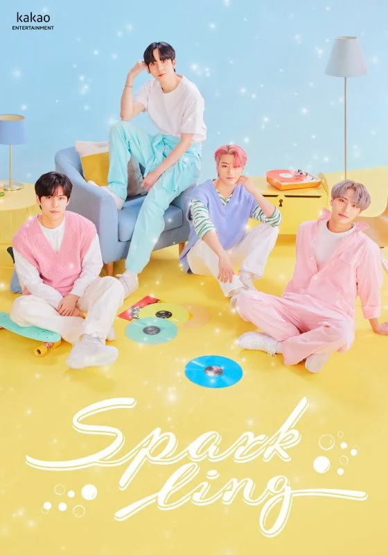 The male members of the group SPARKLING: Hyunoh, Minsu, Seyoung, Yujin